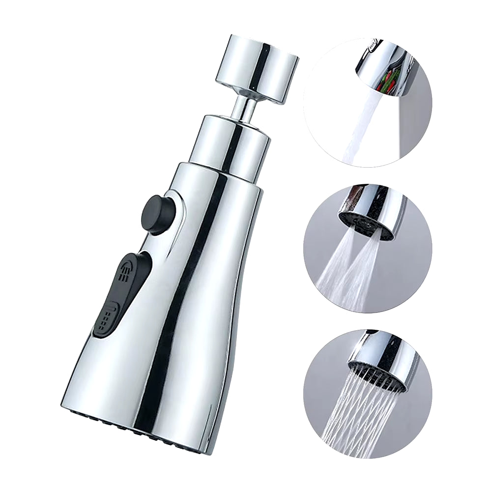 360° Rotating Faucet Aerator Sink Sprayer Three-Position Adjustable Kitchen Sink Tap Head Water Saving Nozzle Faucet Attachment