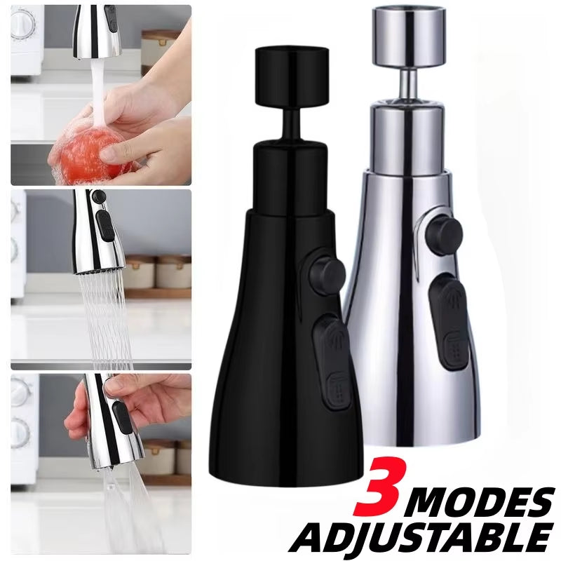 360° Rotating Faucet Aerator Sink Sprayer Three-Position Adjustable Kitchen Sink Tap Head Water Saving Nozzle Faucet Attachment